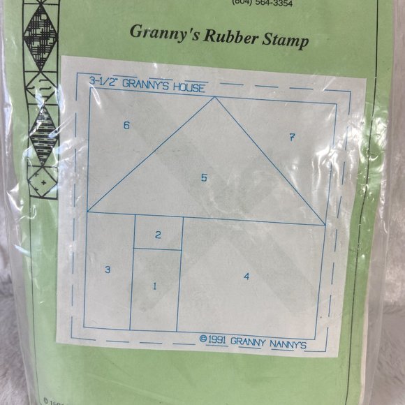 Granny Nanny's Quilting Gadgets Packet of 1 Rubber Stamp Quilting from 1991 New - Picture 2 of 5
